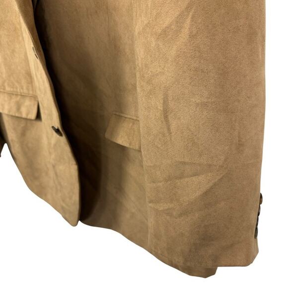 Chaps Sueded Mens Lined Sport Coat Suit Jacket Blazer Beige 2 Button sz 48 R - Picture 8 of 15